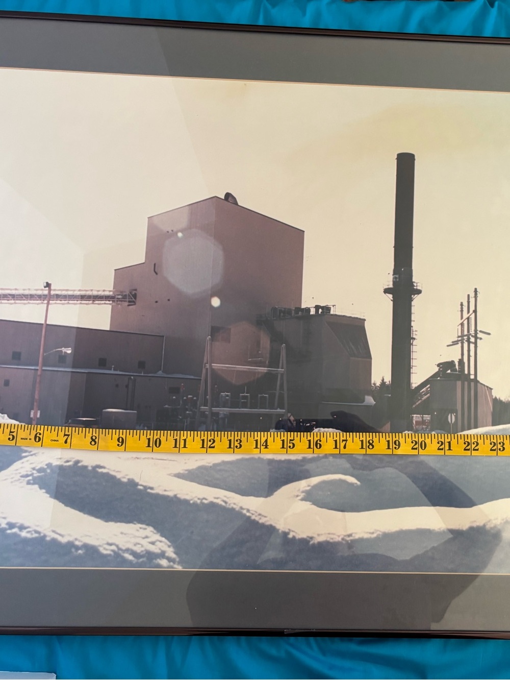 Framed Industrial Landscape Art Print in Beige and Black